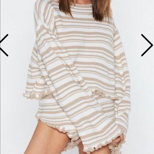 NastyGal Striped Knit Lounge Set